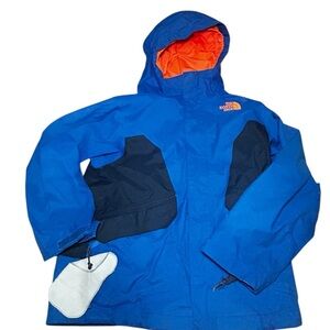 The North Face Kids Blue and Black Raincoat